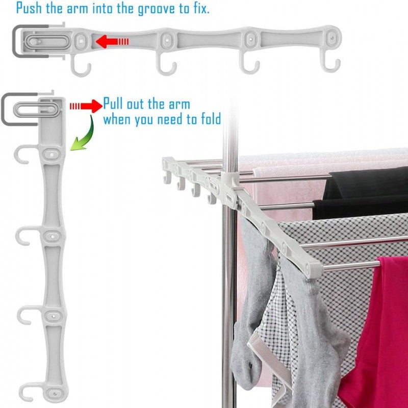Double Layer Stainless Steel Clothes Rack, Multifunctional 2 Layer Foldable Cloth Dryer Stand Rack, Hanging Storage Wardrobe Double Layer Stainless Steel Clothes Rack, Multifunctional 2 Layer Foldable Cloth Dryer Stand Rack, Hanging Storage Wardrobe